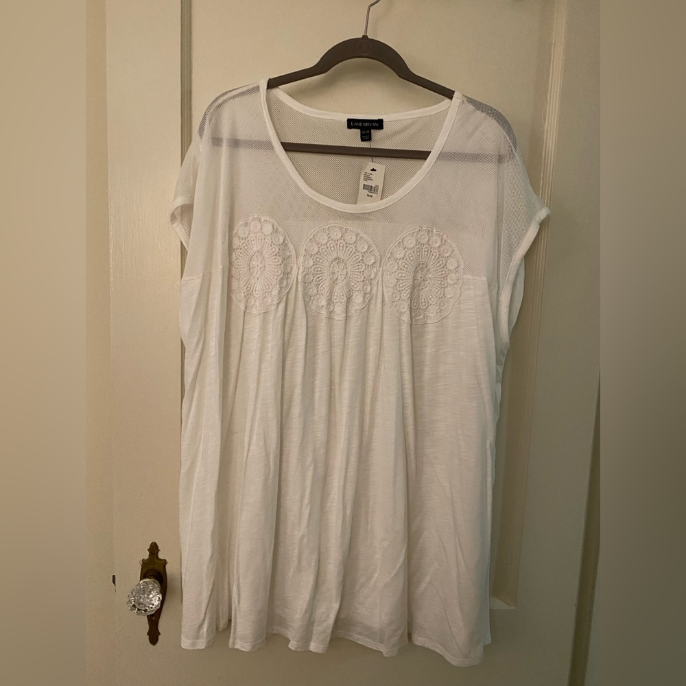 White Top with Embroidered Detail - BNWT